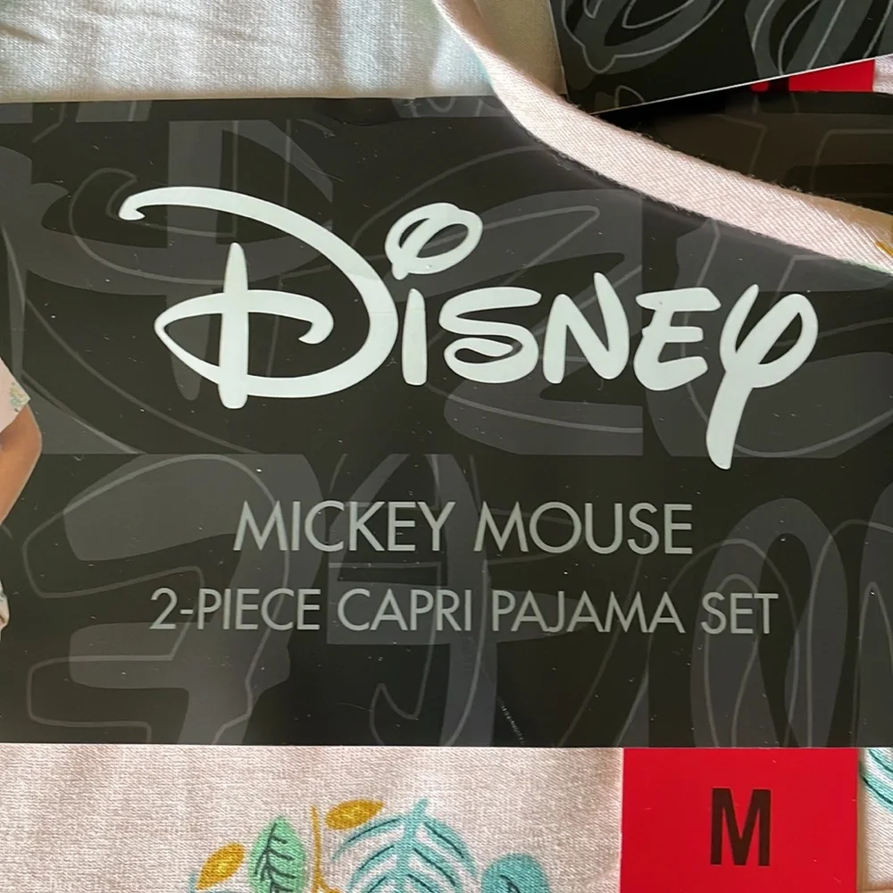 Disney Mickey Mouse 2 Piece Capri Pajama Set. - Picture 2 of 9